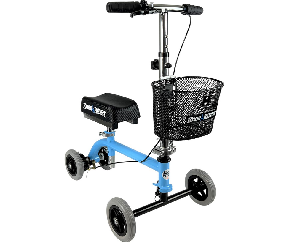 KneeRover Kids Knee Walker Jr | Pediatric Crutch Alternative in Pink | Lightweight &amp; Portable | Adjustable Knee Pad &amp; Handlebar