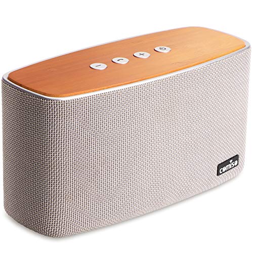 COMISO NatureAudio 30W Bluetooth Speakers, Loud Bamboo Wood Home Audio Wireless Speaker Super Bass Stereo Sound, 66 ft Bluetooth Range, Built-in Mic Home, Outdoors Party Subwoofer (Grey)