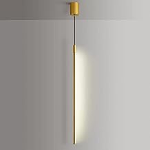 Minimalist Ultra-Thin Bedside Pendant Light, Modern LED Sofa Beside Decorative Lighting Long Tube Hanging Lamps, Metal Flute Atmosphere Lamp, Creative Bedroom/Living Room Chandeliers