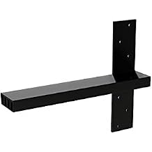 The Original Shower Bench Bracket 20 Floating Wall-Mount Support Heavy-Duty Ribbed Aluminum, Matte Black, Built-in Hidden Design for DIY Spa-Style Bathroom Bench (1 Count)
