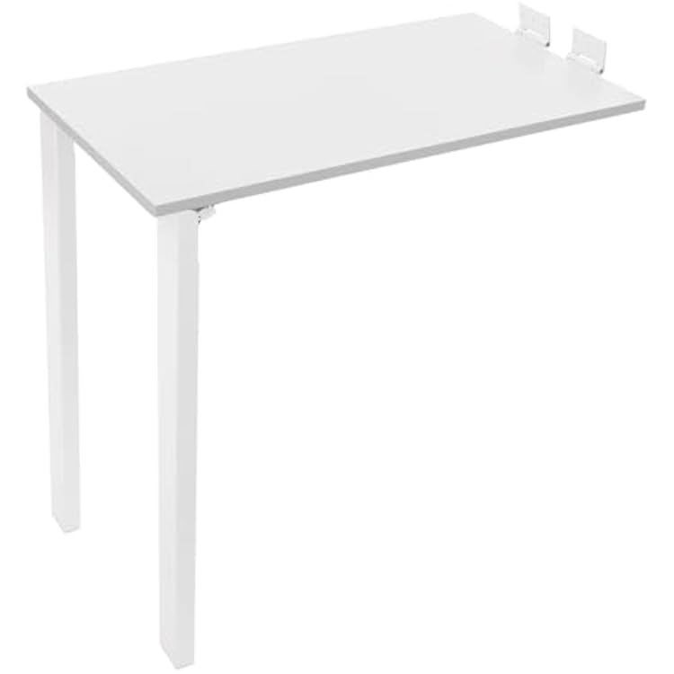 Wall Mounted Folding Table, Solid Wood Multi-Layer Fold Down Desk 132lbs Load-Bearing, Space-Saving for Kitchen, Home Office & Small Spaces White