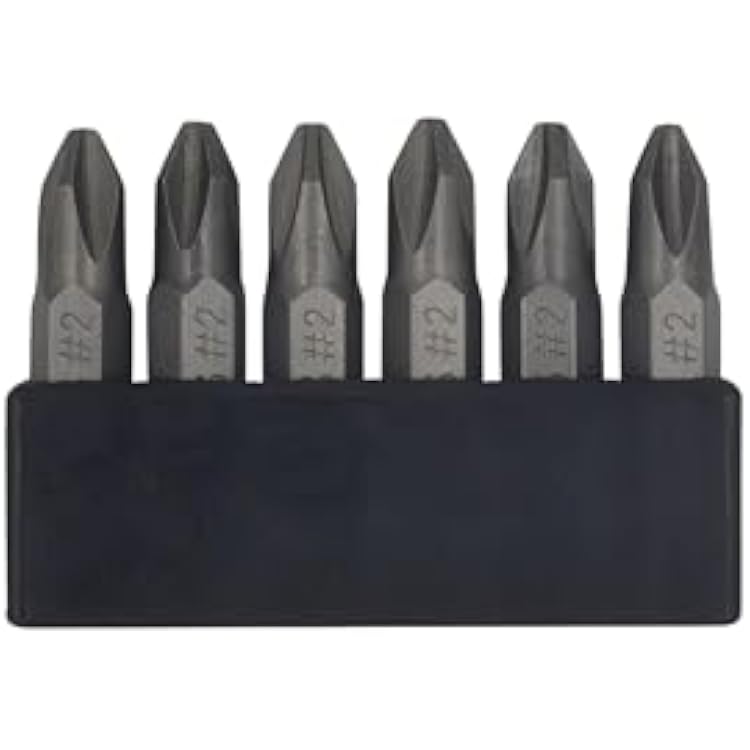 6Pcs 35mm JIS Screwdriver Bit Set with Magnetic Tip, 14 Hex Shank, S2 Alloy Steel & 6-Slot Storage Strip Perfect for Japanese Motorcycles, Cars, Bicycles, and Equipment JIS #2x6