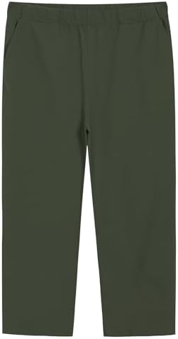 Weintee Womens Plus Size Petite Cotton Pull On Pants with Pockets