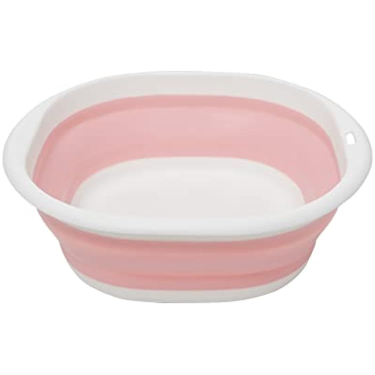 Hershii Collapsible Wash Basin Foldable Washing Dish Tub Portable Dishpan Organizer Color Contrast Space Saving Storage Container for Household Cleaning Camping Hiking Picnic