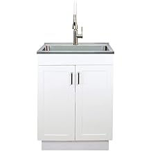 Transolid TC-2420-WCW 24-in All-in-One Laundry/Utility Sink Kit with Faucet in White