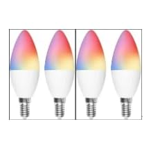 WiFi E14 Smart RGBCW Candle Bulb Compatible with Alexa,App and Voice Control 5W (4 Packs)