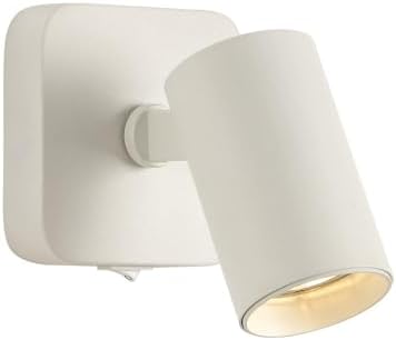 Bedside Reading Wall Lamp, Square Metal Wall Light with White Finish, 350 Rotation Adjustment Wall Sconce, Modern LED Wall Lamps - 6W - 3 Color Modes, Minimalist Design Wall Lights