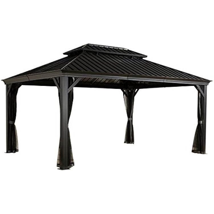 Sojag Messina Hard Top Sun Shelter, 12 by 16, Charcoal