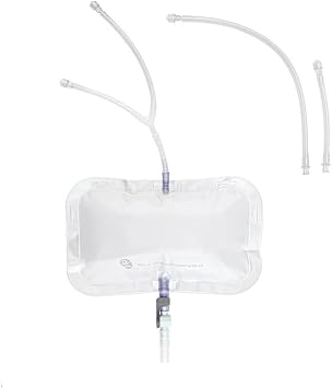 Nexus Nephrostomy Drainage Bags - Twin Bilateral Inlet with Extension Tubes x10 | to Be Used in Conjuction with the Nexus NXBELT Pack
