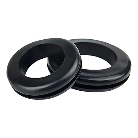 4 Pack 2" Rubber Grommets & Rubber ID Plugs with Eyelet Ring for Drill - Cable & Firewall Holes