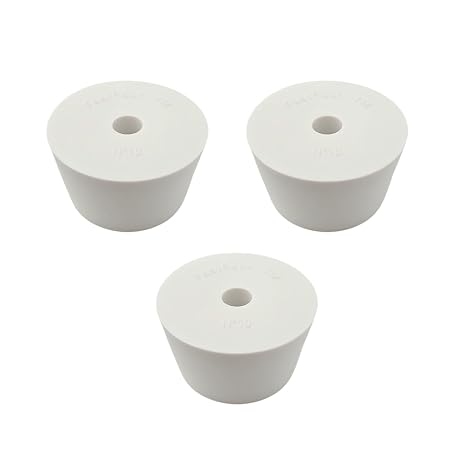 FastRack Drilled Rubber Stopper (#10-3 Pieces) | Solid Rubber Stopper Bungs for use with Fermentation Airlock | Durable Carboy Bung |Tapered Bung for Corking Home Brewing Glass Carboys