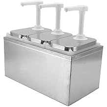 Sauce Dispenser Pump, Sauce Dispenser, Stainless Steel Squeeze, Condiment Pump Station for Kitchen Home(Triple, 2L/)