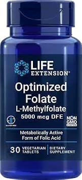 High Potency Optimized Folate 5000 mcg, 30 Vegetarian Tablets-Pack-2
