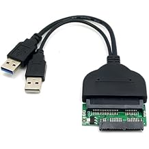 chenyang 1.8" Micro SATA 16Pin to 2.5" SATA 22Pin PCB Converter Adapter for SSD HDD Hard Disk Drive with Extral USB Power Cable
