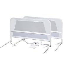 KidCo BR303 Children's Bed Rail Double Pack - Quick Assembly Toddler Bedrail (White)