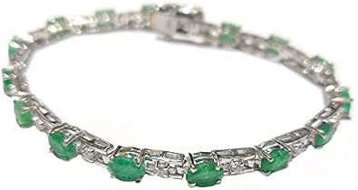 Beautiful Emerald Bracelet Natural Emerald Bracelet 925 Silver Emerald Bracelet 7ct Natural Emerald Bracelet For Her