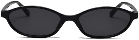 Retro Oval Cat Eye Sunglasses for Women Trendy Small Lightweight Y2k Narrow Sunnies Cateye Frame Shades BS2100