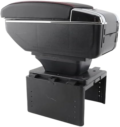 Universal Car Armrest Box, Car Center Console Armrest Box Container Adjustable Car Center Console Armrests Storage Box with USB Interface for Car Auto Van
