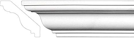 Crown Molding 2" Height 94-1/2" Length Manufactured with a Dense Architectural Polyurethane Compound (6 moldings)