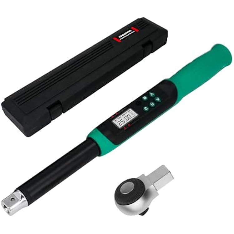 Marsram Digital Torque Wrench, 38 Drive 5-99.6ft.lbs6.8-135N.m Electronic Torque Wrench, Interchangeable Ratchet Head With Buzzer And LED, Suitable For HVAC Car Bike Moto Pipeline, Calibrated