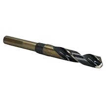 Drill America 23/32" Reduced Shank High Speed Steel Black & Gold Contractor Drill Bit with 3-Flat 1/2" Shank, KFD3F Series