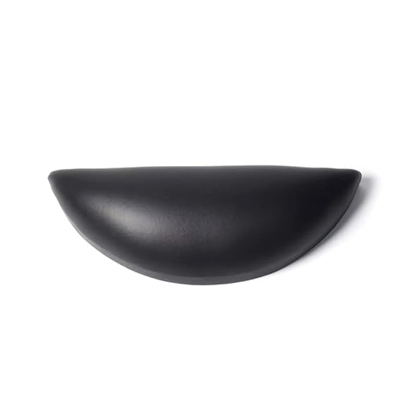 Padded Footrest for Hand Hammered Stainless Steel and Copper Bowls, Half Moon Design, Premium Pedicure Accessories (Black)