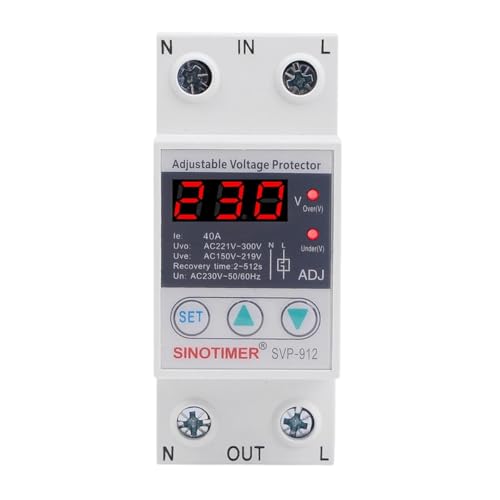 Over and Under Voltage Protective Device Protector Svp-912 40A 63A 80A 220V Adjustable Recovery Reconnect Relay Din Rail Install New 2025 High for Reliable Electronic Component