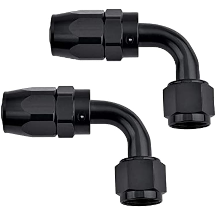 EVIL ENERGY 10AN Hose End Fitting 90 Degree Swivel for CPE Braided Hose Black 2PCS