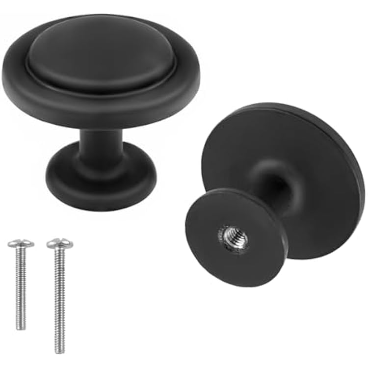 Black Cabinet Knobs - Black Drawer Knobs - 10 Pack Closet Door Knobs - Kitchen Cabinet Knobs - Kitchen Knobs for Cabinets and Drawers - Bedroom Door Knobs - Cupboard Knobs for Modern Home & Furniture