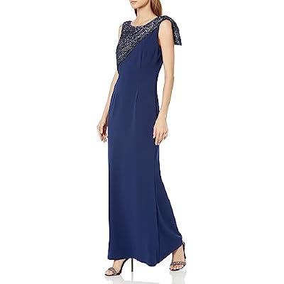JS Collections Womens Kennedy Draped Mermaid Gown