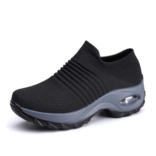 LEADER SHOW Womens Casual Walking Shoes Comfortable Loafers Slip-On Nursing Shoes Fashion Platform Sneakers