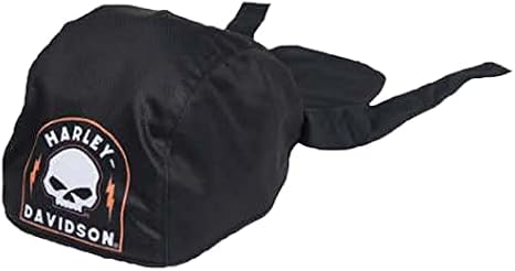 Harley-Davidson Men's Skull Shield Polyester One Size Headwrap Solid Black 50290027