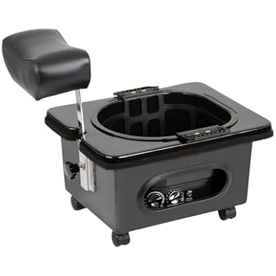 Pibbs DG105 Portable Footsie Pedicure Spa for Professional Salons - No Plumbing Required, Fiberglass Base with Locking Casters, Adjustable Footrest, Quiet Operation & Disposable Liner Tub, PIB-DG105