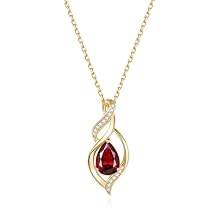 FANCIME Birthstone Necklace for Women Teardrop Necklace S925 Sterling Silver Infinity Love Birthday Gifts for Mom Women Girls, 16"+2" Inches