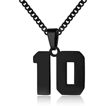 Number Necklace for Men Silver Athletes Number Chain Stainless Steel Charm Pendant Personalized Sports Jewelry for Men Basketball Baseball Football
