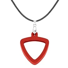 Musiin Guitar Pick Holder Necklace Compatible with Fender Dunlop D'Addario Triangle Picks, double-sided universal design, easy to access, suitable for players of various styles taste(Red Triangle)