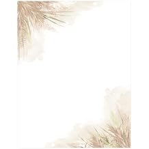 Pampas Grass Letterhead / 40 Decorative Printer Sheets / 8.5" x 11" All Occasion Bridal Shower Celebration Special Event Paper/Beautiful Watercolor Floral Stationery