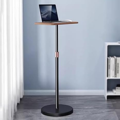 Ergonomic Adjustable Laptop Stand, Portable Floor Desk with Stable Round Base, Universal for Laptops & Projectors, Height Adjustable for Comfort & Productivity