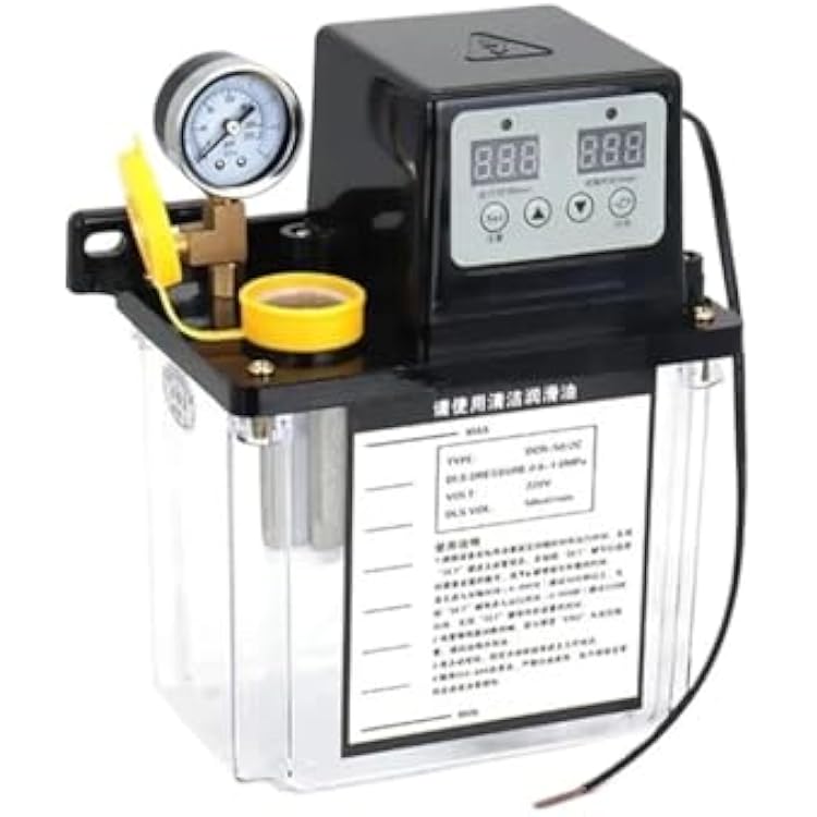 Automatic lubricating Oil Pump Lubricating Oil Pump 1L 2L 220V Lubricant Automatic CNC Electromagnetic Lubrication Pump Lubricator for CNC Machine Piston2L no Oil Gauge