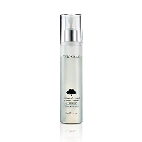 Moroccan Argan Oil Elixir Silky Spray- Shine & Frizz Control - Thermal and UV Protection Firm, Smooth, and Shiny Hair long-lasting styling solution. 110 Ml 3.72 Fl.oz.