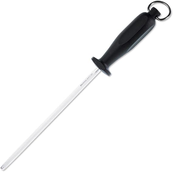 Giesser Since 1776 - Made in Germany - Honing Steel, Basic Steel, Black, Round, 25 cm, Normal Pull, Medium-fine grit, Black, 9924 25