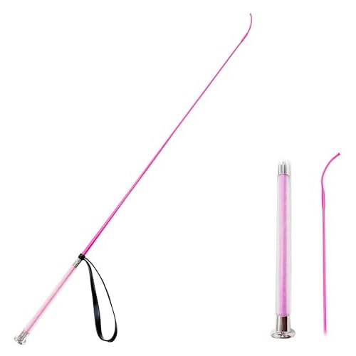Pig Whip for Showing 39inch,Training Livestock Stick with Wristband Comfortable Gel Handle Horse Dressage Whip 100cm Pink