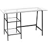 SEI FURNITURE Avery Metal & Glass A-Frame Writing Desk, Black.