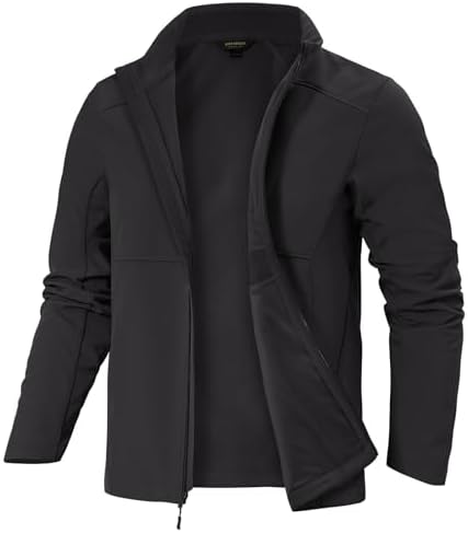FREE SOLDIER Mens Waterproof Softshell Jacket Lightweight Fleece Lined Jacket Outdoor Hiking Windbreaker