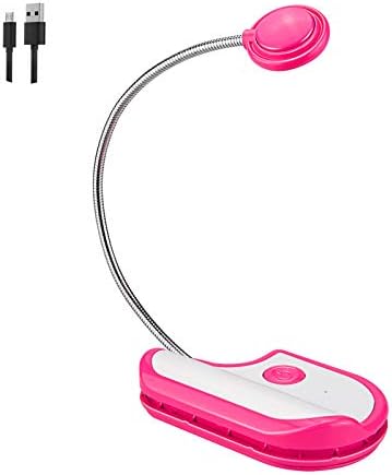 LUXSWAY Rechargeable Reading Book Light for Kids,3 Colors Reading Light for Books in Bed,Clip-On Book Night Light for Bed with Flexible Gooseneck,Cute Bookmark Light with Dimmable for Bookworms-Red