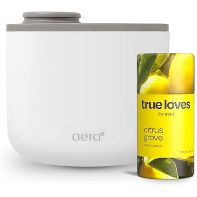AERA Mini Waterless Plug-in Essential Oil Diffuser for Rooms 100400 Sq Ft  Citrus Grove Scent Smart Scent Machine with App & Alexa Control, Luxury Home Fragrance Starter Kit Includes 1 Capsule