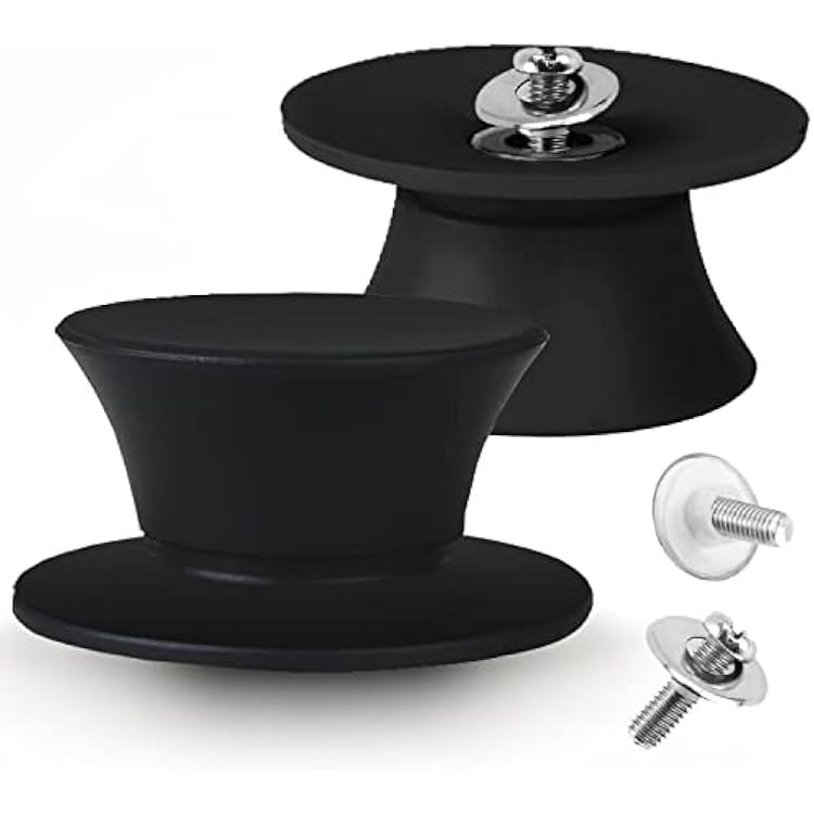 Anaeat Universal Pot Lid Replacement Knobs - Heat Resistant Silicone Pan Lid Holding Handles, Soft Non-Slip Knob for Kitchen Cookware Lid & Cover 2 Pack Black