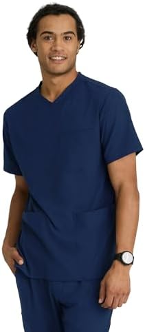 BARCO Skechers Vitality Crew Scrub Top for Men - Crossover V-Neck Medical Top, Sustainable Fabric Mens Scrub Top