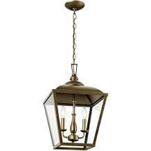 Kichler Dame 19.4 Inch 2 Light Foyer Pendant with Clear Glass in Character Bronze