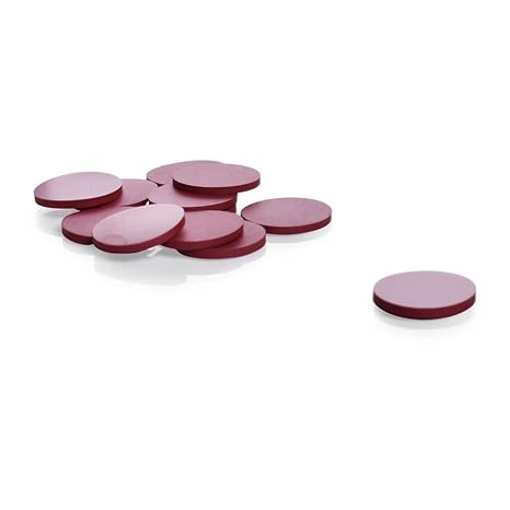 Kimax 73816-20 PTFE-Faced Red Rubber Flat Disc Septa, 0.060" Red Rubber Thickness, 20mm Diameter (Case of 144)